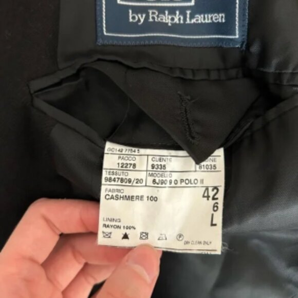 Polo Ralph Lauren Made in Italy Cashmere Blazer Jacket in Black Size 42L Office - Picture 12 of 14